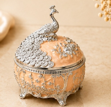 HM-6525 Heritage Peacock Candy Jar with Lid